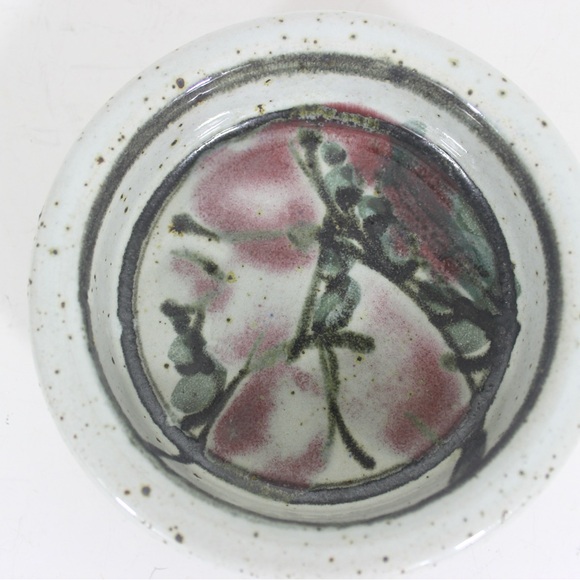 Signed Eva Mlcak Studio Pottery Dish Candle Holder Bottle Coster Nut Bowl - Picture 9 of 9